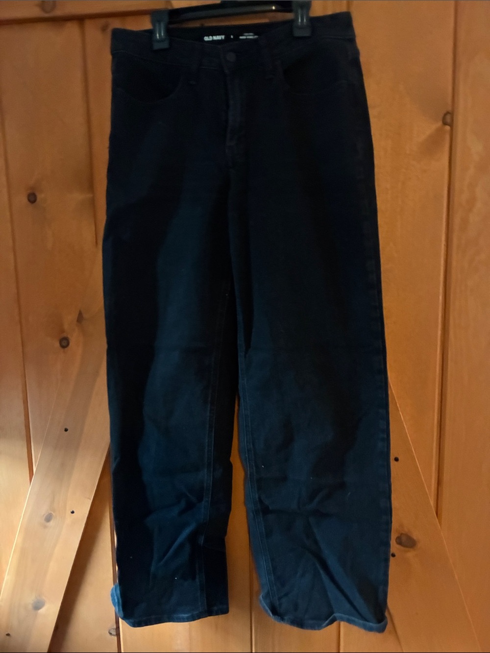Old Navy Women’s Dark Black Wow Wide Leg High Rise Jeans